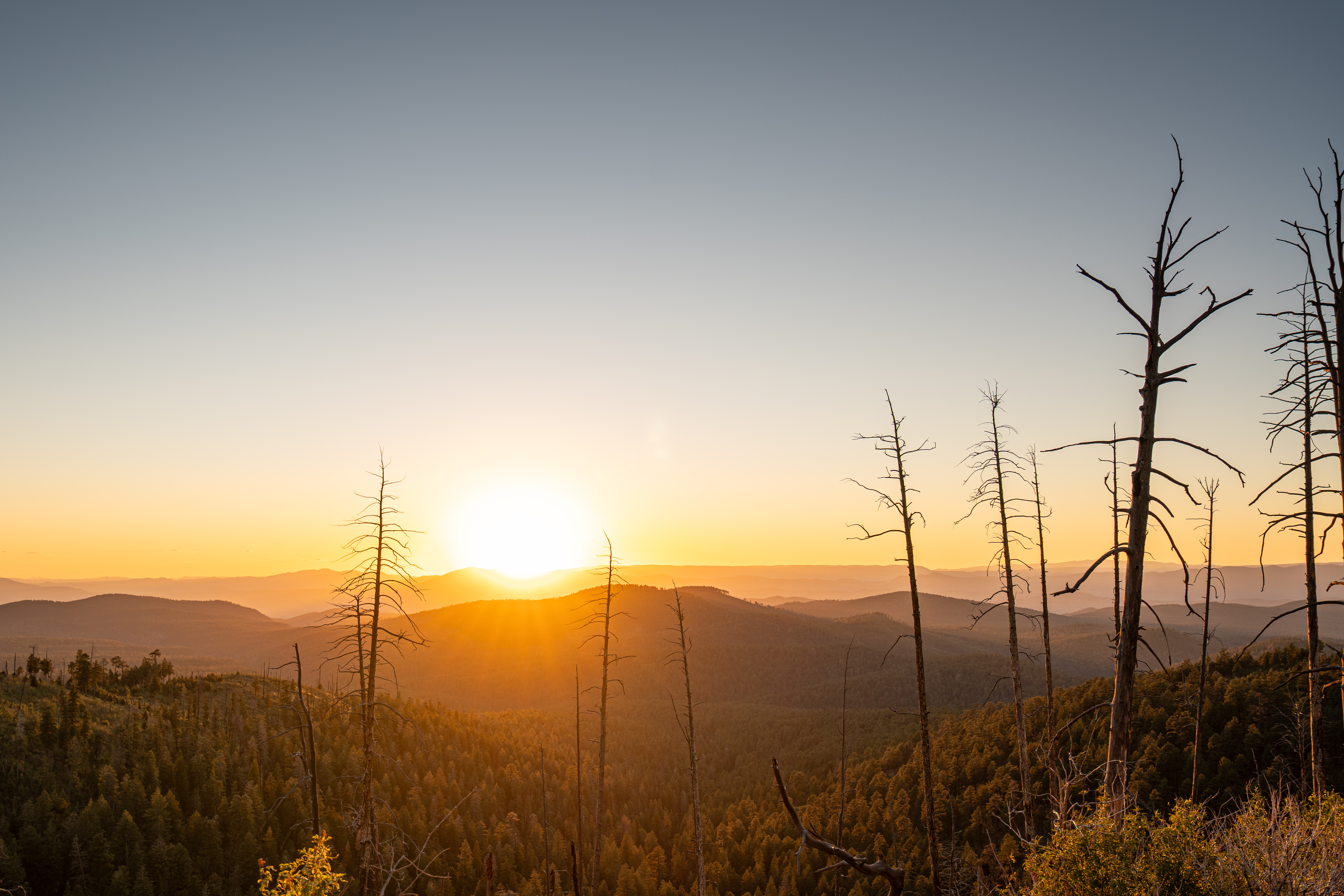 Mountain sunset golden hour